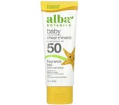 Alba Botanica, Bebé, Protector solar mineral de karité, FPS 50, Sin perfume, 3 fl oz (89ml)
