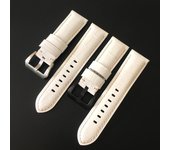 Correa de reloj de cuero genuino con patrón de cocodrilo blanco de 22MM, 24MM y 26MM, repuesto para pulsera de piloto Panerai Mido Seiko 22mm