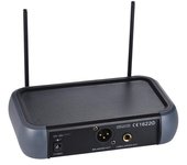 Ammoon Sistema de micrófono inalámbrico de mano VHF de doble canal con función de eco 2 micrófonos y 1 EU Plug negro