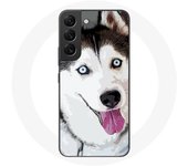 Coque pour Samsung Galaxy S21 FE Husky Blanc de Sibérie Yeux Bleus