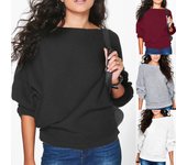 Suéteres de cuello alto para otoño e invierno, blusas, camisas, blusas, suéteres de punto con mangas dolman y alas de murciélago XXXL blanco