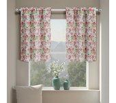 Cenefa de cortina de cocina de verano, cenefa de sala de estar para ventanas, cenefa de cortina con flores y plantas de primavera, cenefa de ventana con bolsillo para barra corta para dormitorio W:60*L:61cmX2pcs