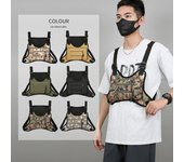 Bolsa táctica de pecho para exteriores para hombre en camuflaje digital: bolsa de viaje multiusos para ciclismo y deportes 5 camuflaje/gris