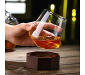 Copa de vino giratoria creativa de 14,8 oz/18,3 oz, transparente, para whisky, bebida fría, para fiestas, vasos para beber 2pcs