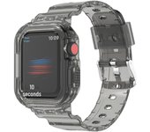 Correa de silicona TPU Glaciar para Apple Watch 7/8 - Diseño transparente 44/45 dial naranja/transparente