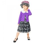 Bristol Novelty Disfraz de anciana para niña 1-2 Years púrpura/negro