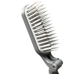 Peine de estilo portátil, peine con cojín de aire, peine plegable ABS para el hogar, peine de peluquería TPEE gris