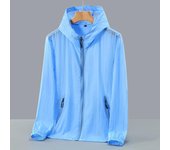 Ropa de protección solar de moda Verano para hombres Casual Upf 50 Chaquetas de verano de talla grande con capucha fina para parejas XL color rosa