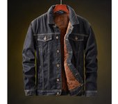 Chaqueta vaquera de invierno para hombre, chaqueta vaquera gruesa con forro de piel cálida a la moda, abrigo superior, chaqueta vaquera para hombre, prendas de vestir exteriores para hombre, ropa de marca para hombre XXXXXL negro