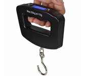 Báscula portátil de 50kg/10g 110lb, báscula Digital LCD para maletas, bolsa de equipaje de viaje con mango, báscula colgante con gancho para pesaje de peces