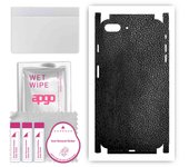 apgo Protective Skin Sticker for the back+sides compatible with Apple iPhone 8 Plus, Full Wrap Film, Foil, Vinyl - Pattern Black Leather