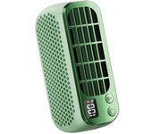 Ventilador portátil sin aspas, recargable por USB, ventilador de escritorio con luz nocturna, compatible con 5 velocidades de viento color rosa