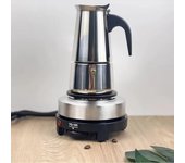 Cafetera eléctrica, 1 unidad, cafetera eléctrica rápida y práctica, para horno, para el hogar y la oficina, de acero inoxidable 200ml