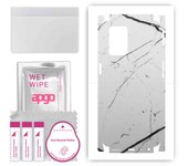 apgo Protective Skin Sticker for the back+sides compatible with Realme 8 5G, Full Wrap Film, Foil, Vinyl - Pattern White Marble