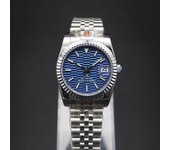 Reloj de 36/39mm, reloj a rayas azules NH35, movimiento mecánico automático, accesorios de reloj personalizados azul