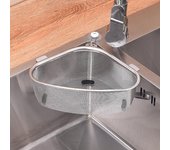 Escurridor para fregadero de cocina, escurridor triangular de acero inoxidable para alimentos, verduras, pelador de huevos, organizador de almacenamiento, estante de cocina, escurridor negro