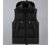 Parka de invierno sin mangas de talla grande S-8XL para hombre, chalecos cálidos con capucha, ropa de abrigo gruesa informal a la moda, chaquetas para hombre S negro