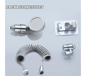 Grifo de agua para lavabo de baño, ducha externa, filtro de retención de inodoro, Boquilla pequeña Flexible, traje para lavar el cabello, artefacto de ducha para casa plata
