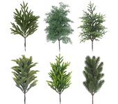 Rama de pino artificial verde, árbol de Navidad de plástico, hojas de ciprés falsas, adorno para festival, decoración del hogar, planta verde realista