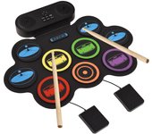 Batería electrónica Hand Roll Drum Set de 9 pads Compatible con DTX Gaming/BT Accomplishment con doble negro