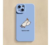 Precioso teléfono suave de animación de moda para Iphone Max XS 13 11 Plus X 6s XR 6 Mini Pro 7 12 8 14 Funda de silicona recta de TPU de silicona suave for Iphone 13 azul