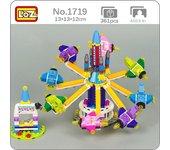 LOZ 1719 Dream Amusement Park Astrojet Plane Architecture modelo 3D DIY Mini bloques de construcción de juguete sin caja