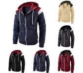 Top deportivo informal de felpa de moda de color en contraste para hombre M claret