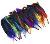 Plumas de pato coloridas para bordado, atrapasueños de plumas naturales, suministros para manualidades, accesorios de artesanía, decoración de bodas 100 Pcs amarillo