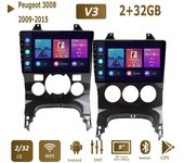 Reproductor Multimedia para coche Android 2 Din para Peugeot 3008 2009-2015 unidad principal estéreo Carplay navegación GPS BT WIFI 1+16GB,A