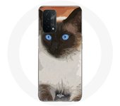 Coque pour Oppo A74 Chat Siamois Noir et blanc Yeux Bleus