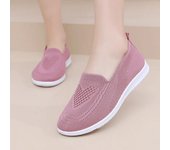 Zapatillas de deporte de verano para mujer, zapatos planos sin cordones, mocasines informales para mujer, zapatos para caminar, zapatos deportivos de fondo suave de malla para exteriores para mujer 37
