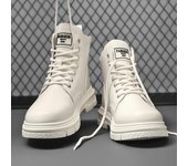 Botas de motociclista de cuero estilo británico para hombre 2023: versátiles, resistentes al desgaste, con suela gruesa y caña alta. 42