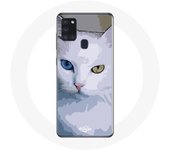 Coque Samsung Galaxy A21S Turc de van Chat oeil bleu et oeil jaune
