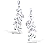 Les Trésors De Lily [Q4059] - Boucles argent 'Epi de blé' blanc argenté (rhodié) - 30x8 mm blanco