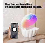 Humidificador antigravedad, humidificador de vapor frío con altavoz compatible con Bluetooth, tanque de agua de 550 ml, humidificador de gotas de agua con luz nocturna. blanco