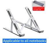 1 soporte de aleación de aluminio para computadora portátil, ajustable, plegable, portátil, para computadora portátil, soporte de elevación, soporte de refrigeración, antideslizante plata