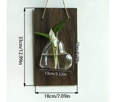 Decoración del hogar, colgante de pared Vertical, jarrón de vidrio y madera, terrario, planta hidropónica, bonsái