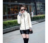Chaqueta de plumón con capucha para mujer, ligera, portátil, versátil, informal, de manga larga, para otoño e invierno XXXL blanco