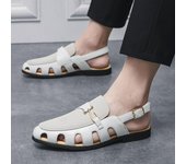 Sandalias de pescador de marca de moda para hombre, zapatos de playa, nuevas sandalias formales con hebilla hueca de verano cómodas y transpirables, zapatos de playa 38