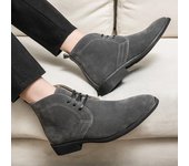 Botas de moto casuales para hombre, botines de ante de entretiempo, botas de punta de ala para vestir, esmoquin formal, boda, botas Derby cálidas de invierno EU:38 negro