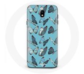 Coque pour Samsung Galaxy S4 Papillons Fond bleu