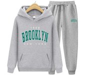 1898 Sudadera con estampado de BROOKLYN NEW YORK, Sudadera con capucha de manga larga, pantalón para correr, Sudadera con capucha de Fitness, ropa, conjunto para hombre S