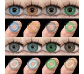 Lentes de contacto de colores de moda para ojos Lentes de contacto azules Lentes marrones Pupilas grises Lentes de contacto verdes cosméticos anuales