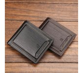 Baellerry tarjetero corto cartera Vintage para hombre moda cuero Artificial monedero cartera negocios 12cm*10cm*1cm negro