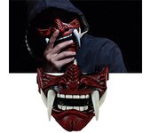 Máscara de demonio samurái japonés Oni, máscara de demonio samurái para Halloween, cosplay de terror, máscaras de asesino Prajna, accesorios para disfraces de fiesta C