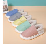 Zapatillas de algodón de tela de plumón de fondo blanco grande para mujer, bolso de invierno, zapatos de tacón, cálidos y de plumón, para interiores, con fondo grueso, zapatos de algodón para hombre 40-41 azul claro