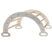 Arco de escalada de madera para niños, balancín y tabla de equilibrio Montessori, escalera de escalada, juguete de gimnasio para interior, sala de juegos, Lama blanco blanco