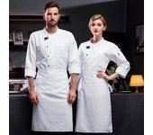 Hombres y mujeres moda cantina restaurante hotel ropa de trabajo del chef chaqueta de chef de manga larga con doble botonadura XXXXL blanco