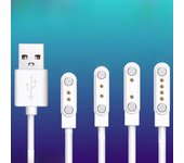 Cable de carga para reloj de teléfono magnético para niños N52 - Cable de datos inteligente original Xiaotiancai. 2 pins (7.62 mm) blanco