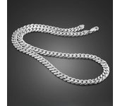 Collar de plata de ley 100% auténtica para hombre, cadena de eslabones cubanos estilo Punk, 6 Mm, 20-24 pulgadas, regalo de joyería fina 50cm20 inches